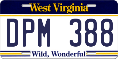 WV license plate DPM388
