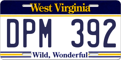 WV license plate DPM392