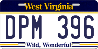 WV license plate DPM396