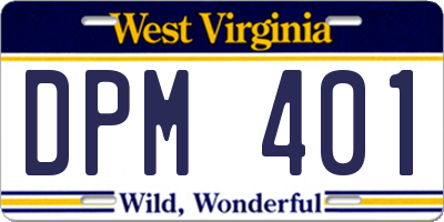 WV license plate DPM401