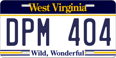 WV license plate DPM404