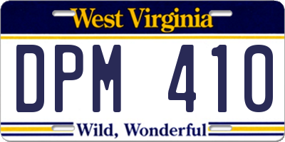 WV license plate DPM410