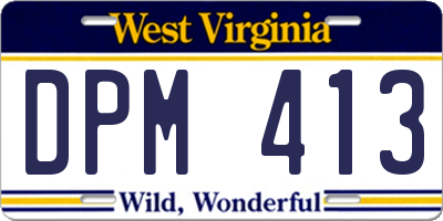 WV license plate DPM413