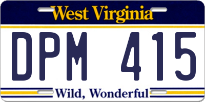 WV license plate DPM415