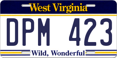 WV license plate DPM423