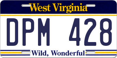 WV license plate DPM428