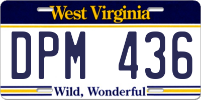 WV license plate DPM436