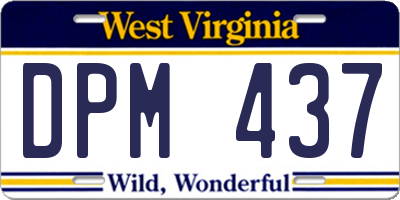 WV license plate DPM437