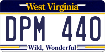 WV license plate DPM440