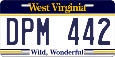 WV license plate DPM442