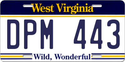 WV license plate DPM443