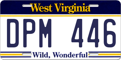 WV license plate DPM446