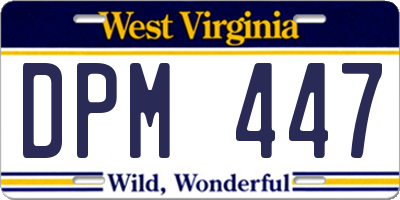 WV license plate DPM447