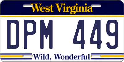 WV license plate DPM449