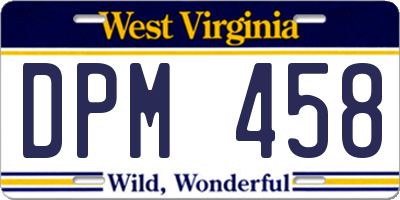 WV license plate DPM458