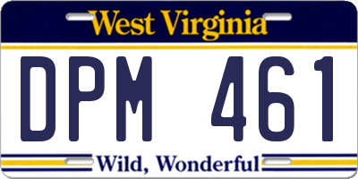 WV license plate DPM461