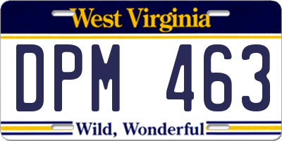 WV license plate DPM463