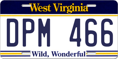 WV license plate DPM466
