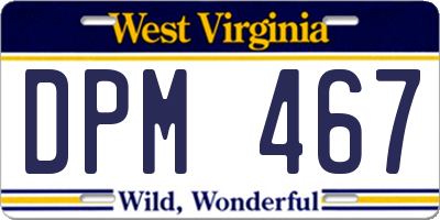 WV license plate DPM467