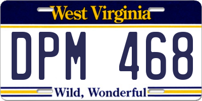 WV license plate DPM468