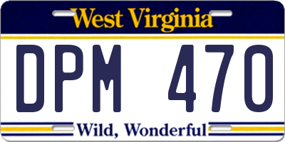 WV license plate DPM470