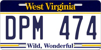 WV license plate DPM474