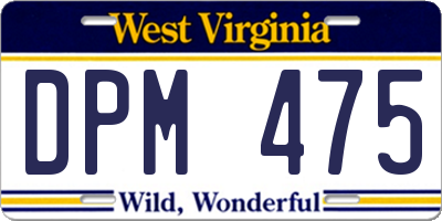 WV license plate DPM475