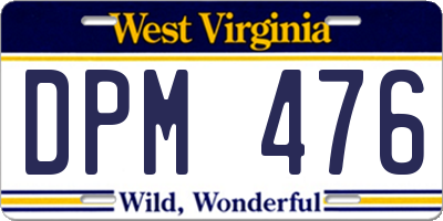 WV license plate DPM476
