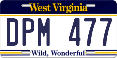 WV license plate DPM477