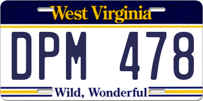 WV license plate DPM478