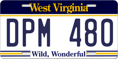 WV license plate DPM480