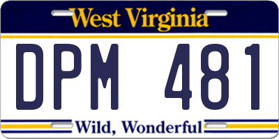 WV license plate DPM481