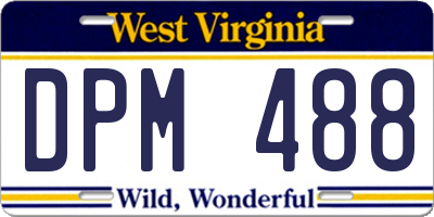 WV license plate DPM488