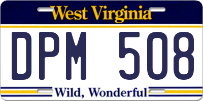 WV license plate DPM508