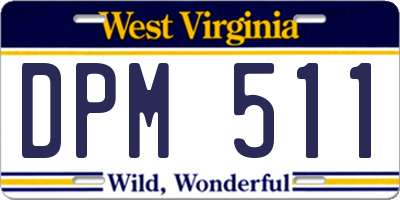 WV license plate DPM511