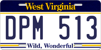 WV license plate DPM513