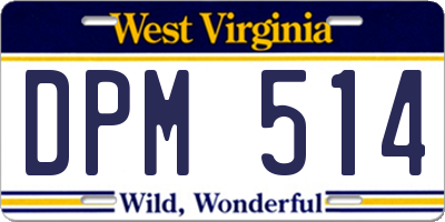 WV license plate DPM514