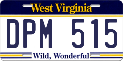 WV license plate DPM515
