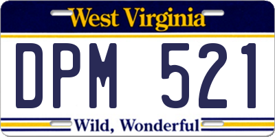 WV license plate DPM521