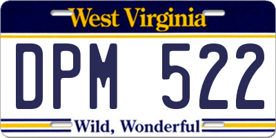 WV license plate DPM522