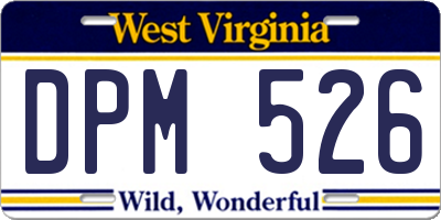 WV license plate DPM526