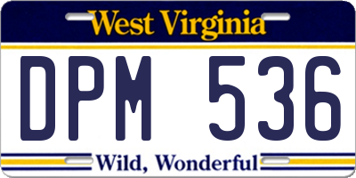WV license plate DPM536