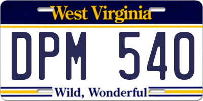 WV license plate DPM540