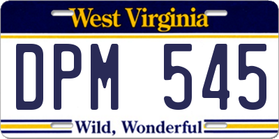 WV license plate DPM545