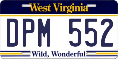 WV license plate DPM552