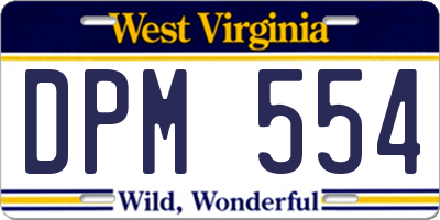 WV license plate DPM554