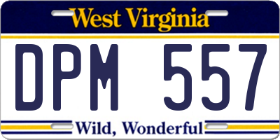 WV license plate DPM557