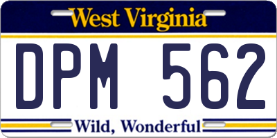 WV license plate DPM562