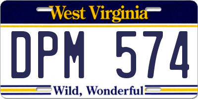 WV license plate DPM574