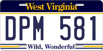 WV license plate DPM581